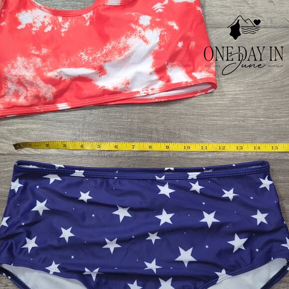 Adisputent High Waist Crop Bikini Swimsuit Size L - Picture 4 of 6